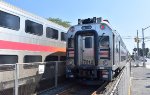 NJT Train # 4741 heads away from PPB Station on the right while NJT Train # 4744 pauses on the left